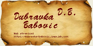 Dubravka Babović vizit kartica